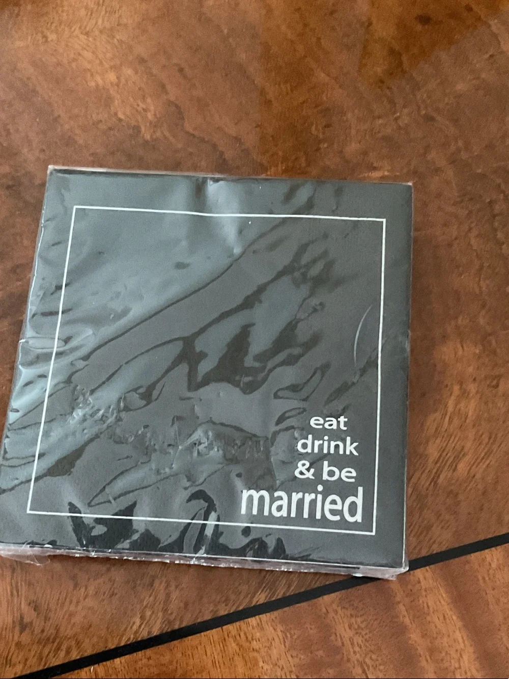 Frosted 'His' and 'Hers' Wine Glasses - acrylic “ Ring” napkin holder